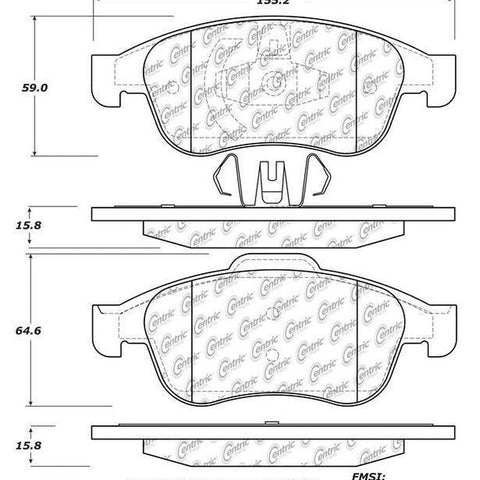 Centric Front Disc Brake Pad for Oroch, Captur, Duster, Fluence (102.16270)