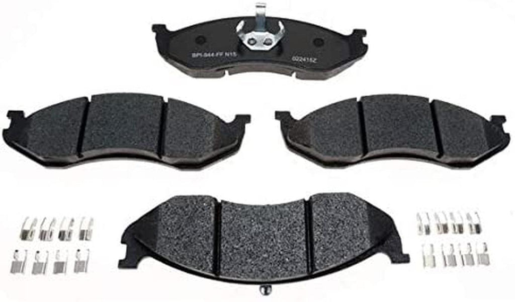 R-Line Replacement Metallic Front Disc Brake Pads Set with Hardware - for Select Year Jeep Cherokee, Comanche, Wagoneer and Wrangler Models (MGD477MH)