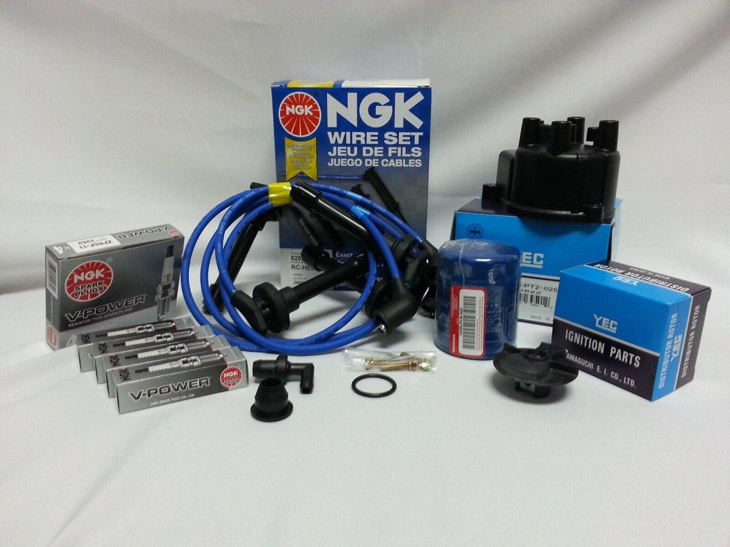 Japan Cap-Rotor-Ngk Wires-Spark Plug PCV Kit 92-93 Honda Accord LX DX EX