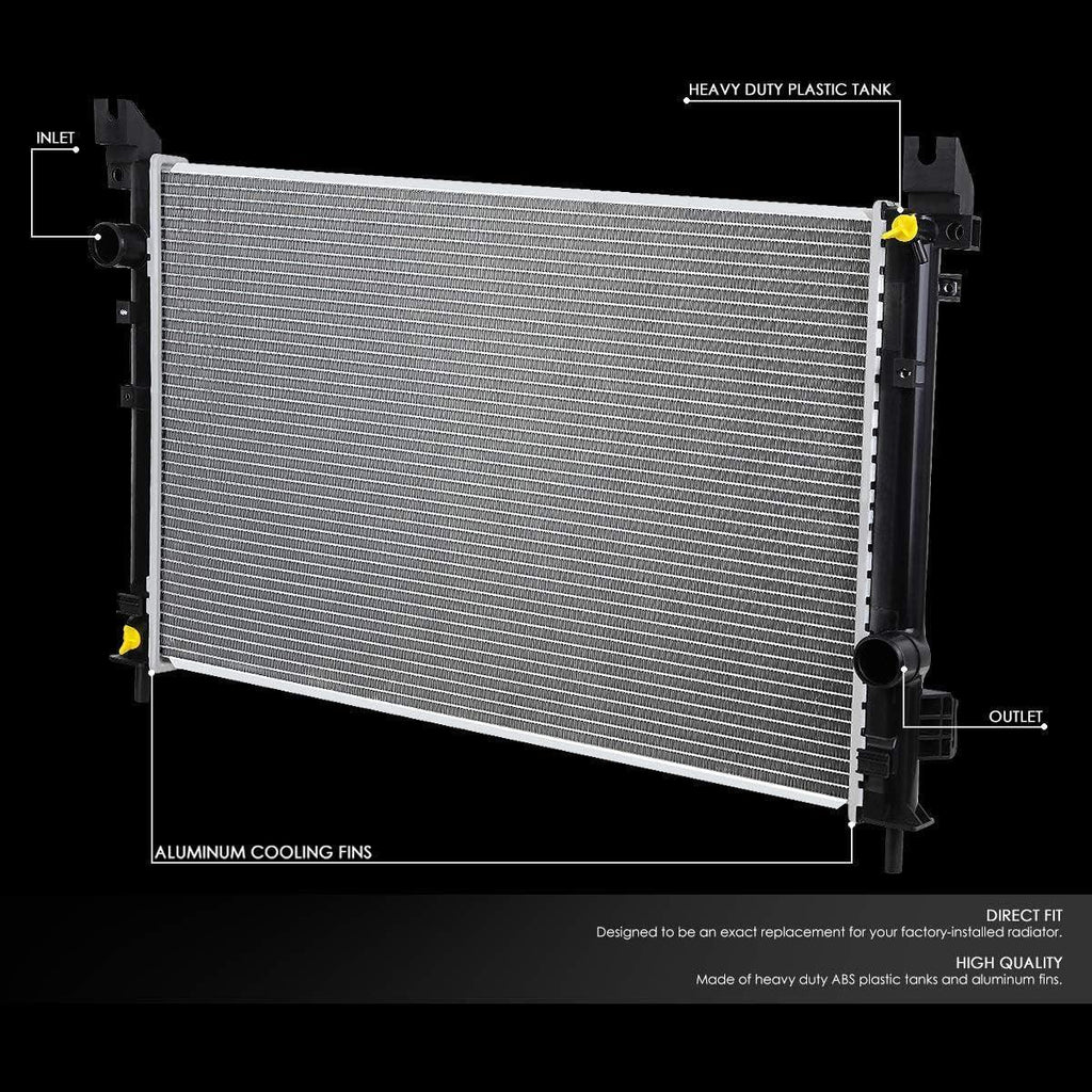 OEM-RA-2702 Factory Style Aluminum Cooling Radiator Compatible with 04-06 Pacifica 3.5 3.8 AT, 27-5/8" W X 17-11/16" H X 1" D, 1-9/16" Inlet, 1-9/16" Outlet