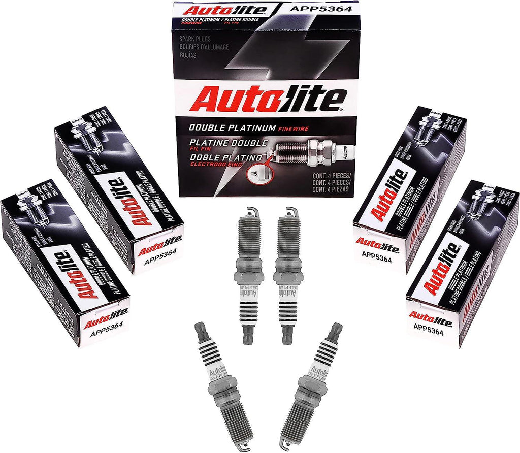 Autolite APP5364 Double Platinum Automotive Replacement Spark Plugs (4 Pack)