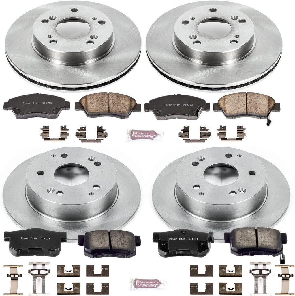 KOE2387 Autospecialty Front and Rear Replacement Brake Kit-Oe Brake Rotors & Ceramic Brake Pads [Application Specific]