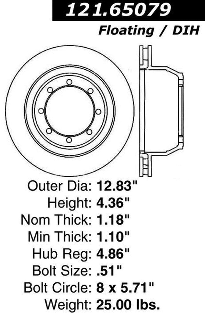 Centric Rear Disc Brake Rotor for Ford (121.65079)