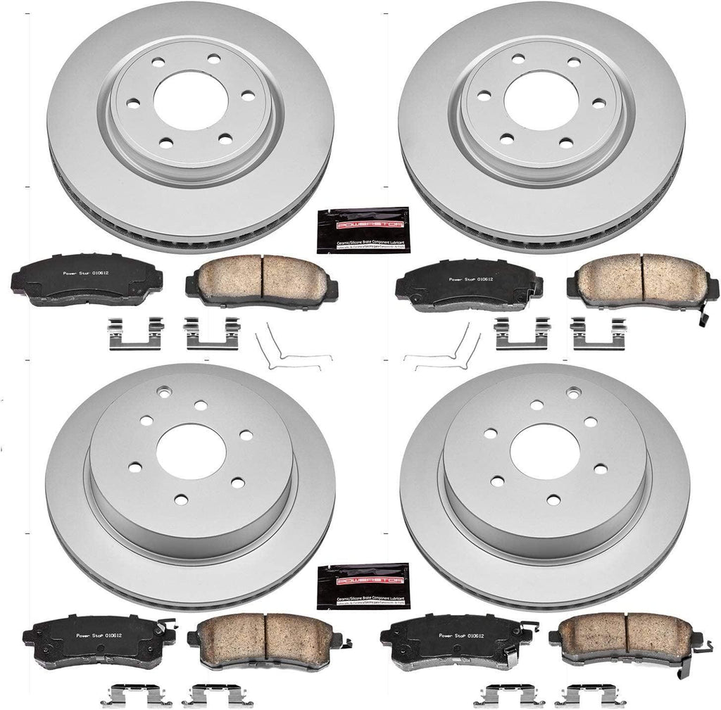 CRK6322 Coated Brake Rotor & Ceramic Brake Pads- Front & Rear