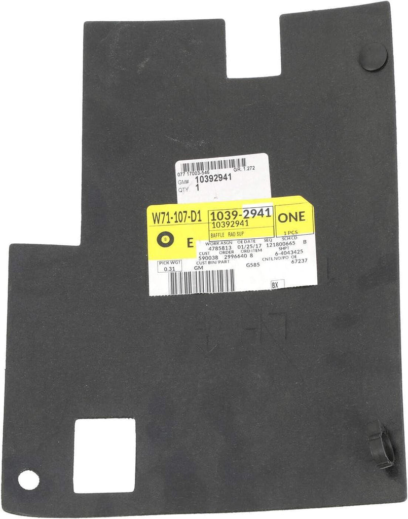 Genuine 10392941 Radiator Support Baffle, Left