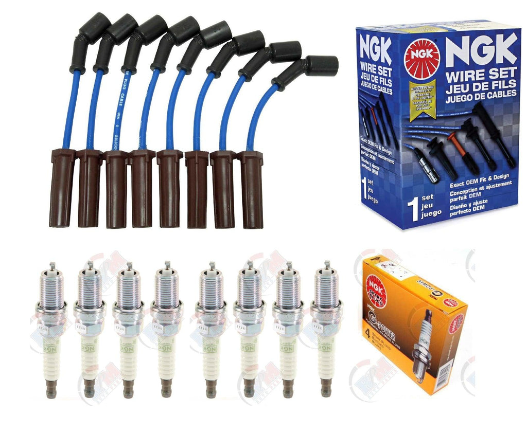 NGK BLUE Wires and PLATINUM Spark Plugs Kit for Corvette Camaro CTS GTO 5.7L