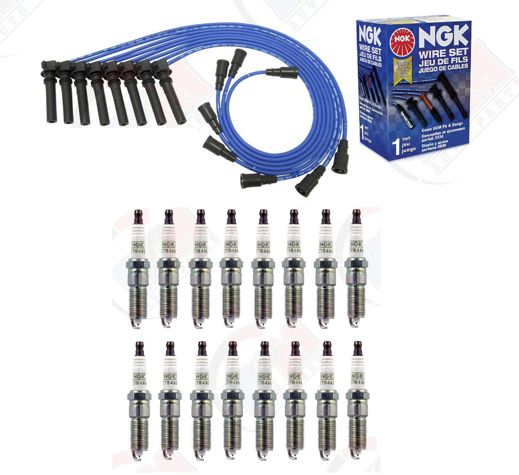 NGK PLATINUM Spark Plugs + NGK Wire Set for 03-05 Dodge Ram Durango 5.7 HEMI V8
