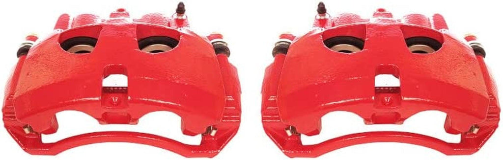 Front S5172 Pair of High-Temp Red Powder Coated Calipers