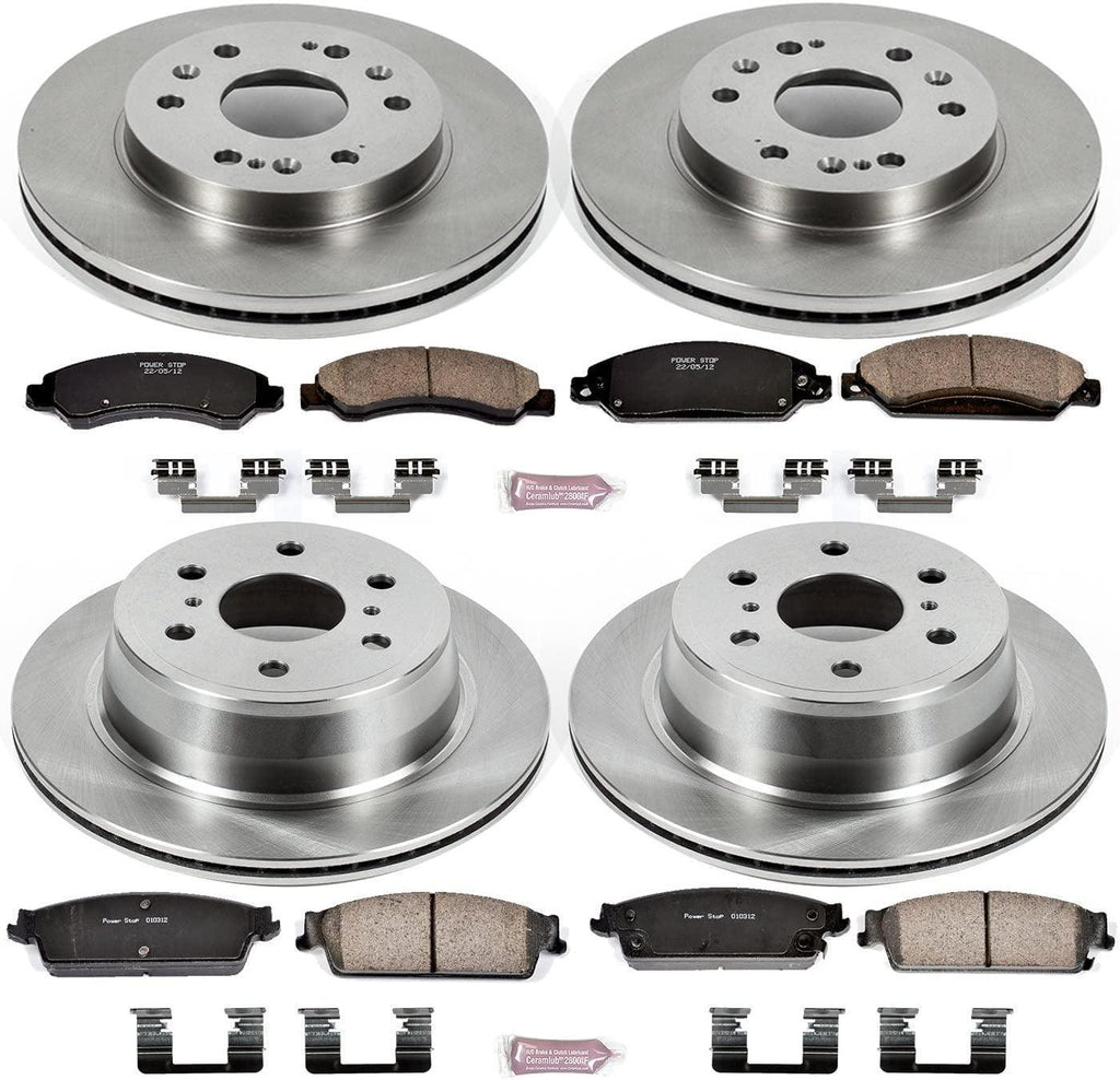 KOE2068 Autospecialty Front and Rear Replacement Brake Kit-Oe Brake Rotors & Ceramic Brake Pads