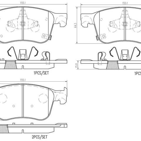 Brembo Front Disc Brake Pad Set for 18-21 Accord (P28104N)