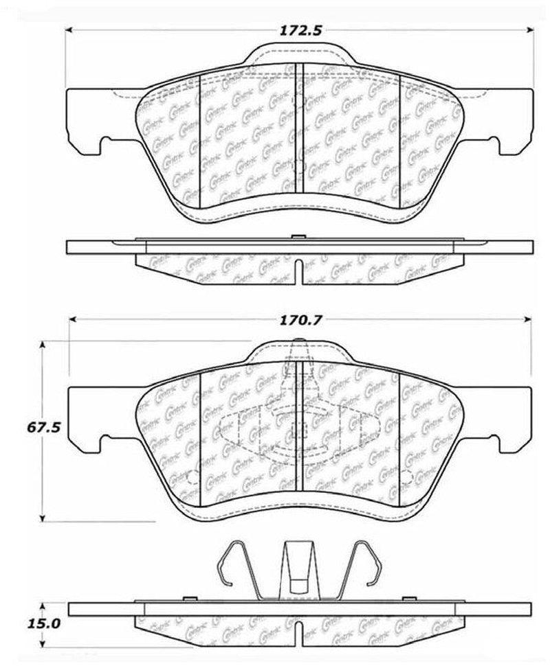 Centric Front Disc Brake Pad for Escape, Mariner, Tribute (106.10470)