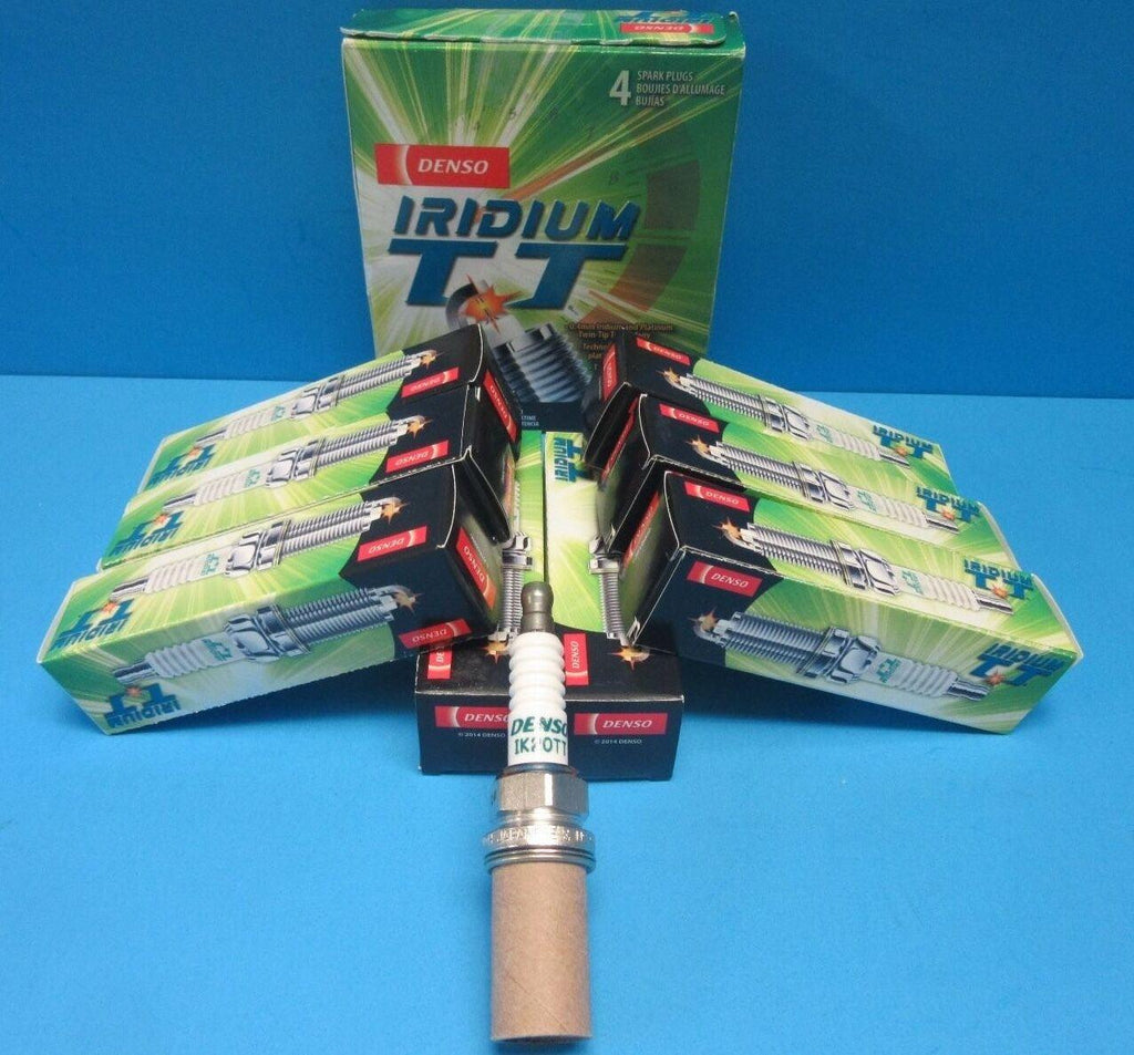 Set of 8 Spark Plugs Genuine DENSO Iridium Twin Tip 4702 IK20TT V8 Pre-Set Gap