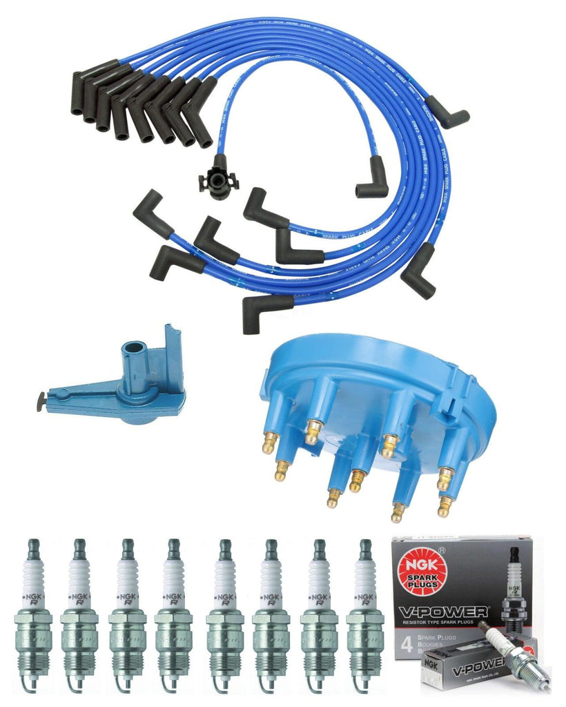 NGK Wire Set + Spark Plugs Tune up Kit for Ford Bronco F-150 F-250 E-150 5.0L V8