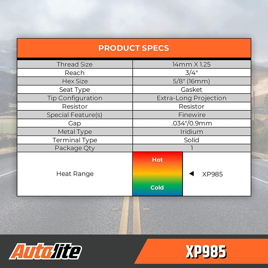 Autolite Iridium XP Automotive Replacement Spark Plug, XP985 (1 Pack)