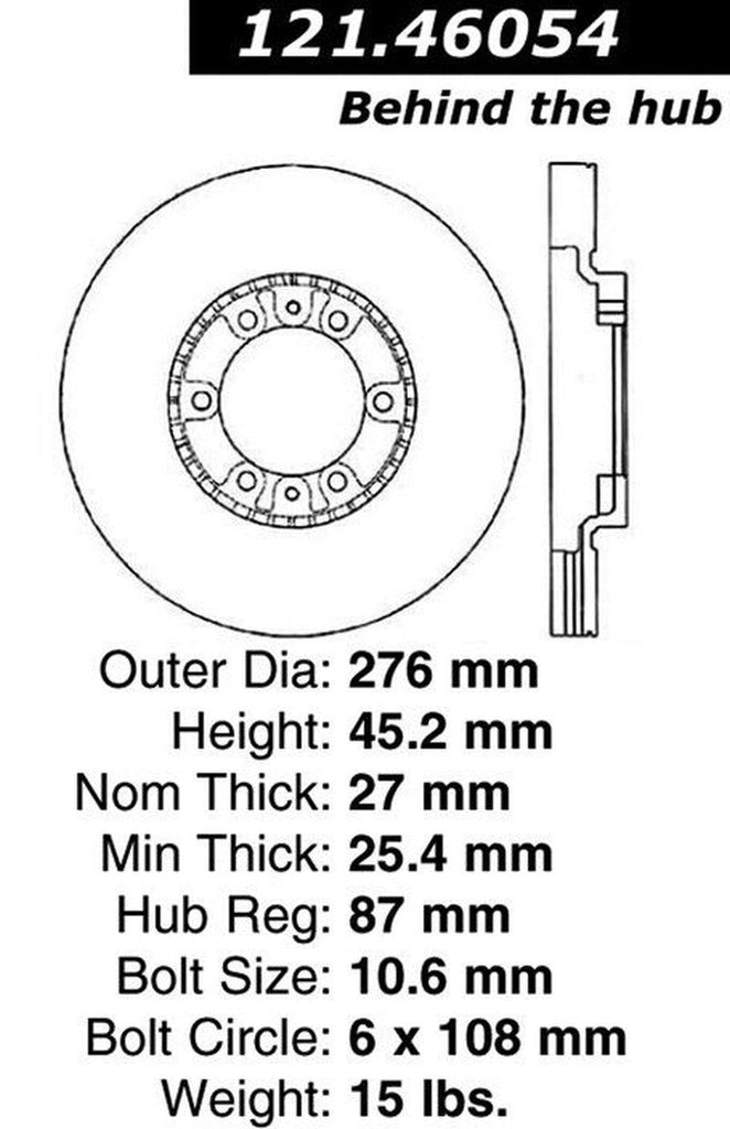 Centric Front Disc Brake Rotor for 1994-2000 Mitsubishi Montero (121.46054)
