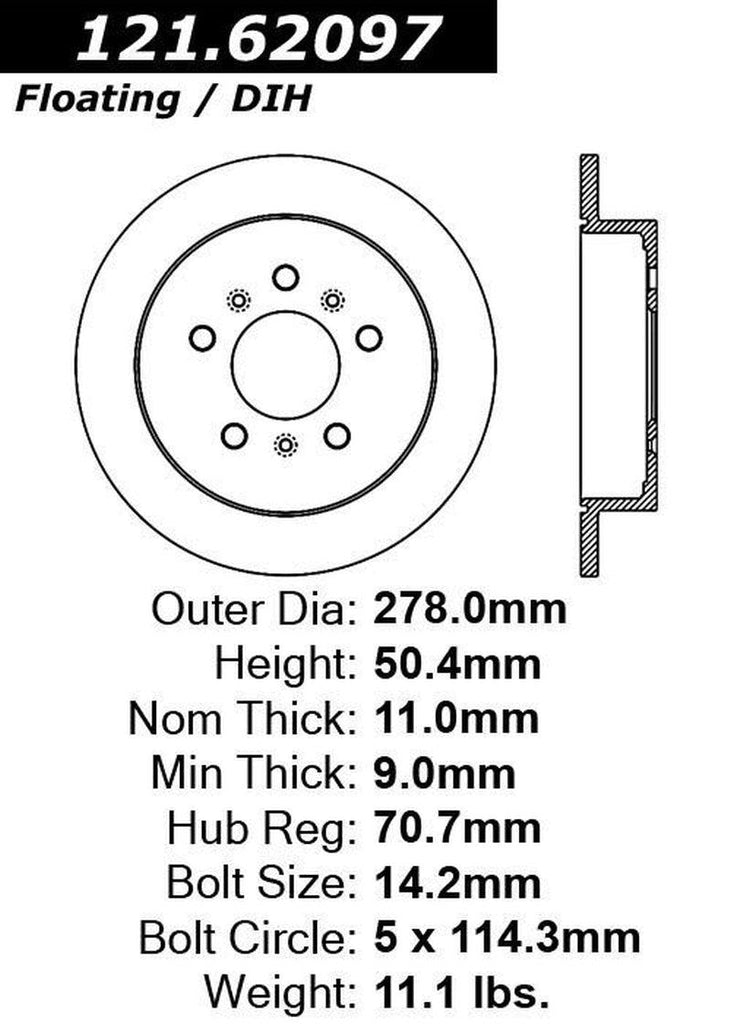 Rear Disc Brake Rotor for Impala, Allure, Lacrosse, Monte Carlo (121.62097)