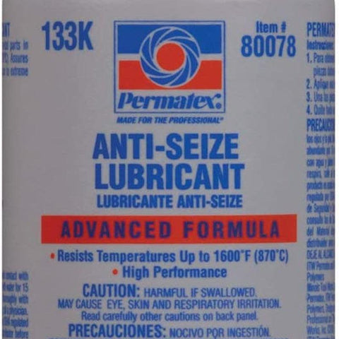 Permatex 80078 Anti-Seize Lubricant with Brush Top Bottle Prevents Galling, Corrosion, Seizing, Refined Blend Aluminum, Copper, and Graphite Lubricants for Spark Plugs 8 Oz