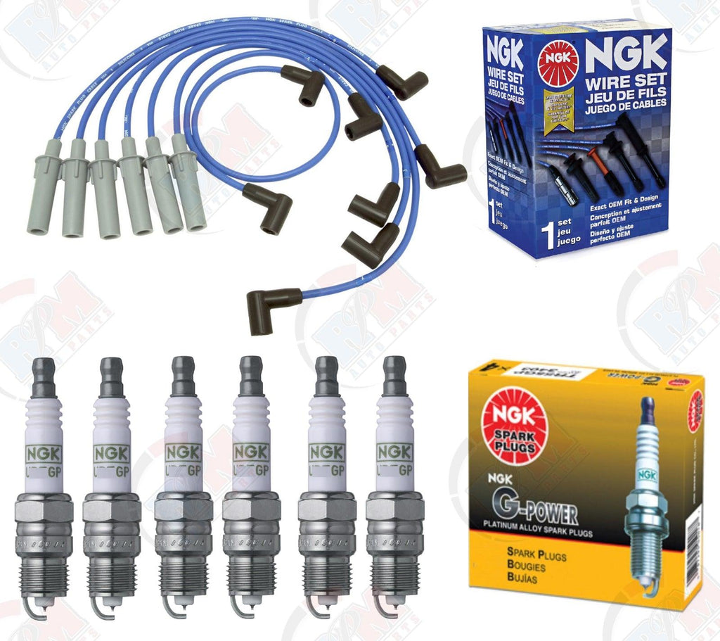 NGK Platinum Spark Plugs & NGK Wire Set for Dodge Dakota RAM 1500 Van 3.9L