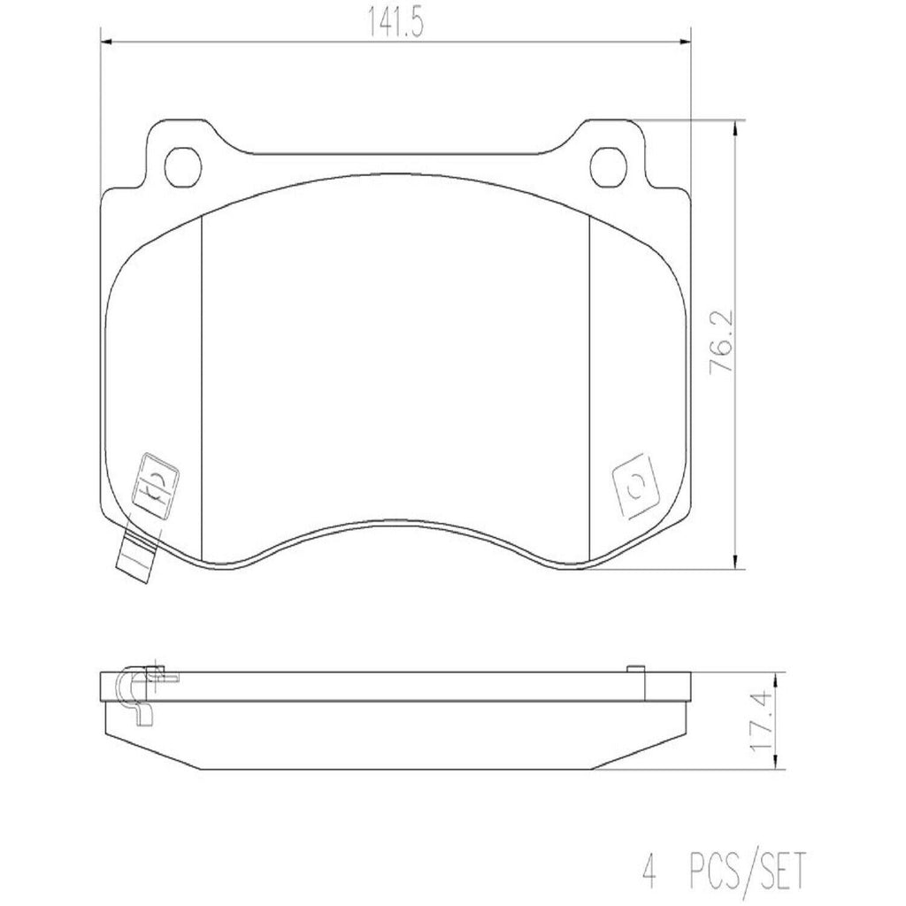 Front Disc Brake Pad Set for Challenger, Charger, 300+More (P11023N)