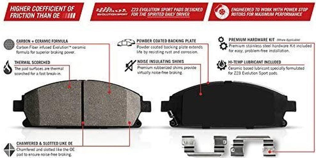 KC3150 Z23 Evolution Sport 1-Click Brake Kit with Powder Coated Calipers (Brake Pads, Drilled/Slotted Rotors)