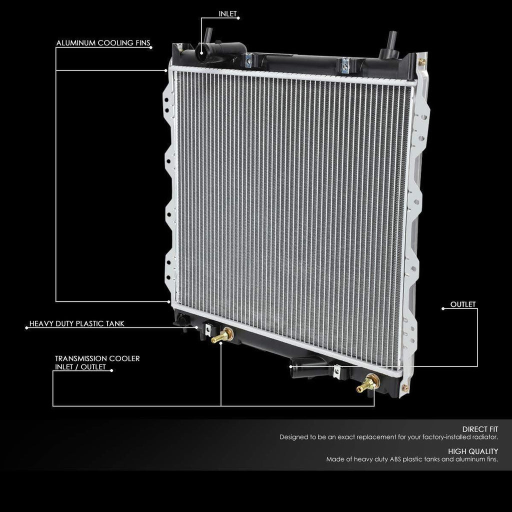 OEM-RA-2677 Factory Style Aluminum Cooling Radiator Compatible with 03-09 PT Cruiser Turbo AT, 20-1/2" W X 18-3/16" H X 1" D, 1-3/8" Inlet / 1-5/16" Outlet