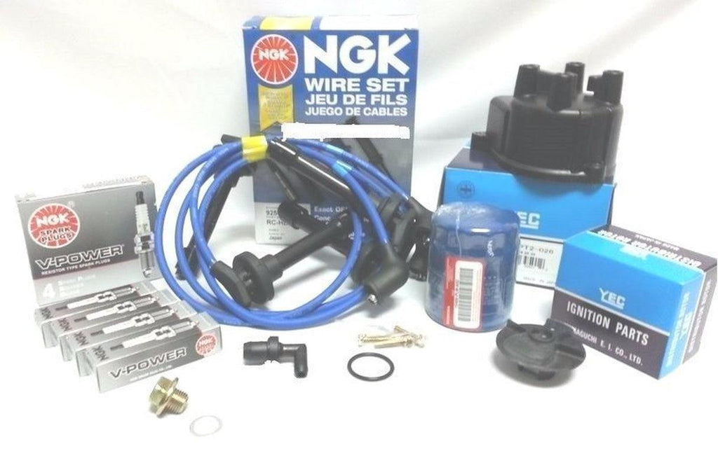FOR 00-02 Honda Accord LX EX 4Cyl Tune-Up Cap-Rotor-Ngk Wires-Spark Plug PCV Kit