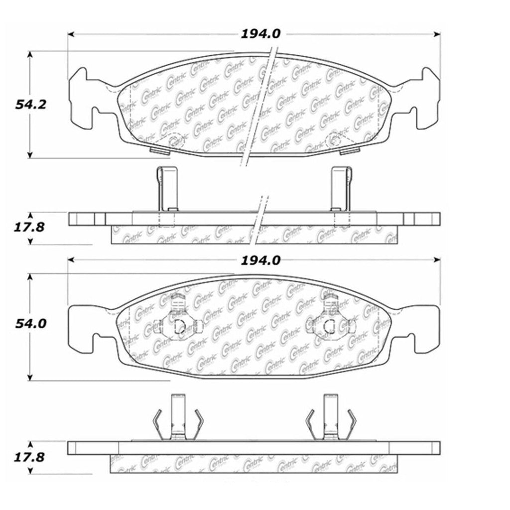 Centric Front Disc Brake Pad for 1999-2002 Grand Cherokee (102.07900)