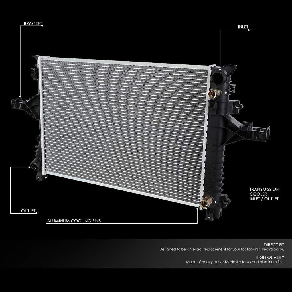OEM-RA-2805 Aluminum Radiator Compatible with 01-09 Volvo S60 / 99-06 S80 AT,24-7/16" W X 16-7/16" H X 1" D,1-7/16" Inlet / 1-7/16" Outlet