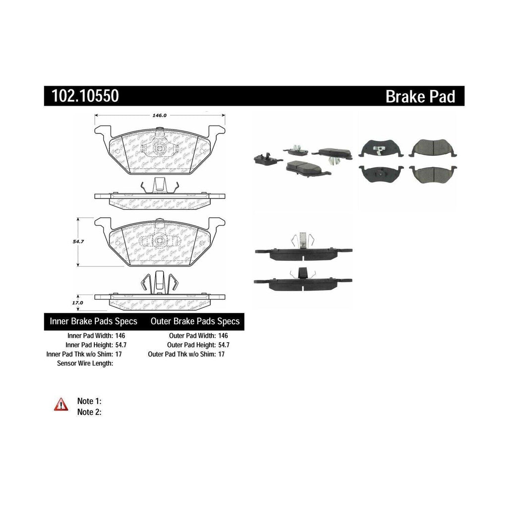 Centric Rear Disc Brake Pad for Escape, Tribute, Mariner (102.10550)