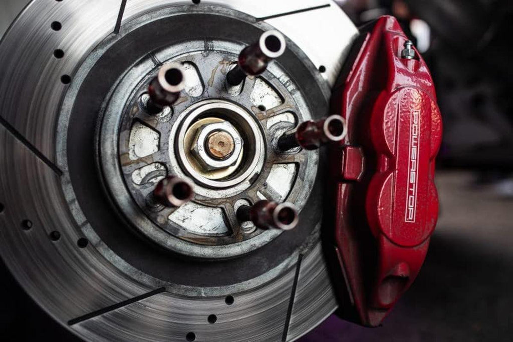 Front S3246 Pair of High-Temp Red Powder Coated Calipers