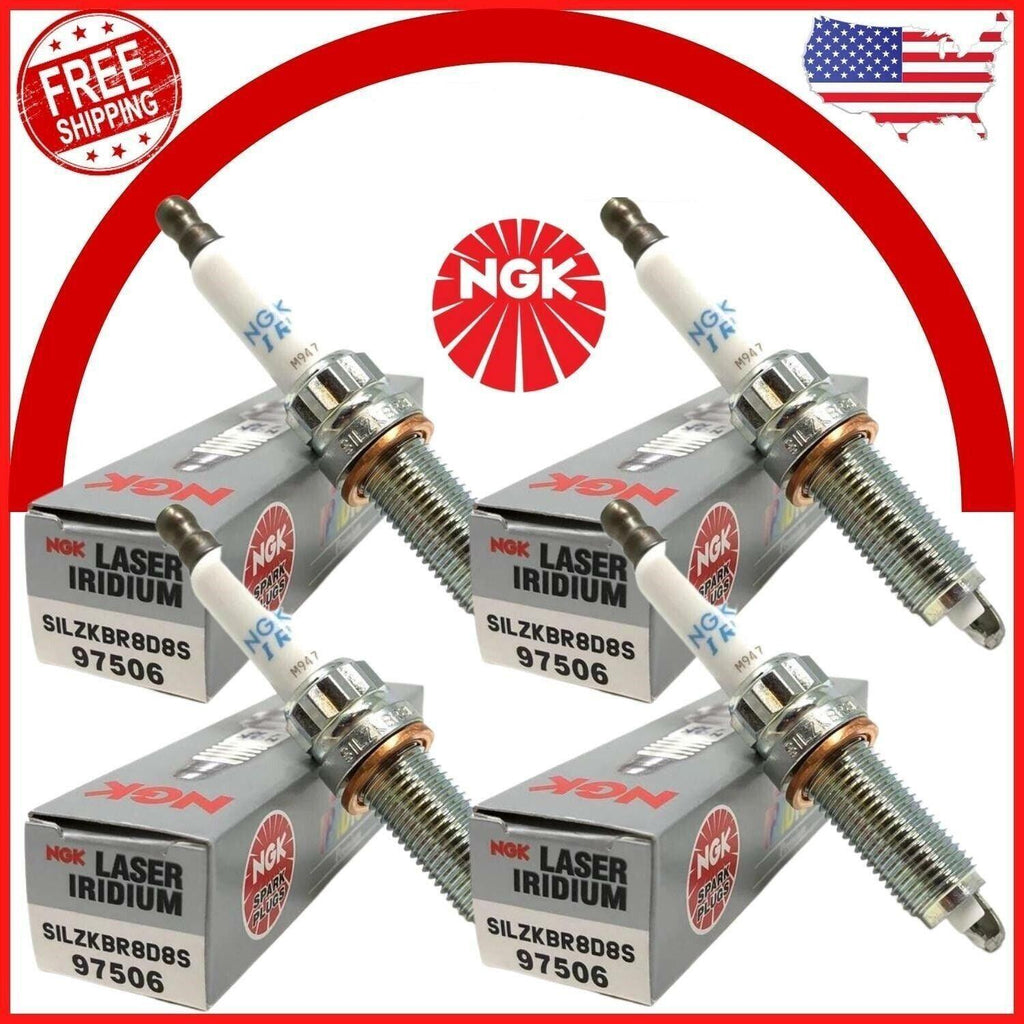 Set of 4 NGK Laser Iridium Spark Plugs SILZKBR8D8S (97506) for BMW