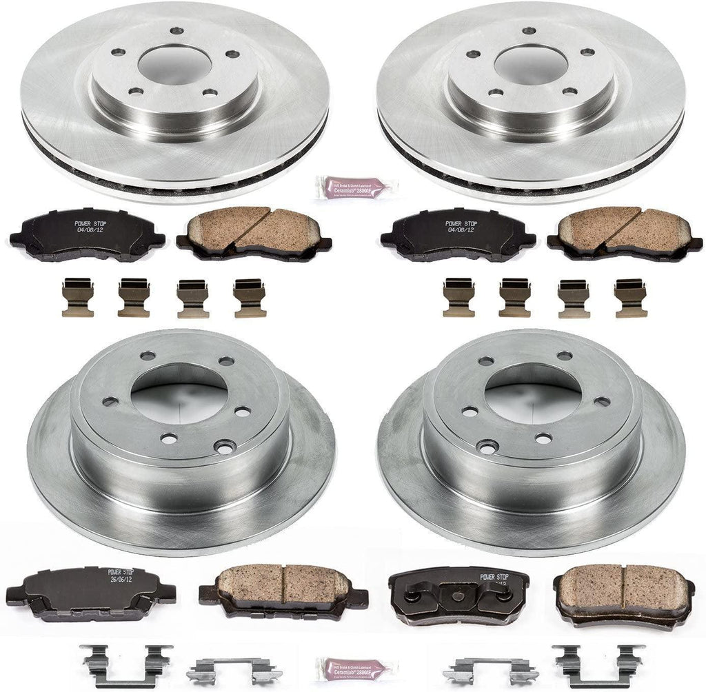 KOE2840 Autospecialty Front and Rear Replacement Brake Kit-Oe Brake Rotors & Ceramic Brake Pads