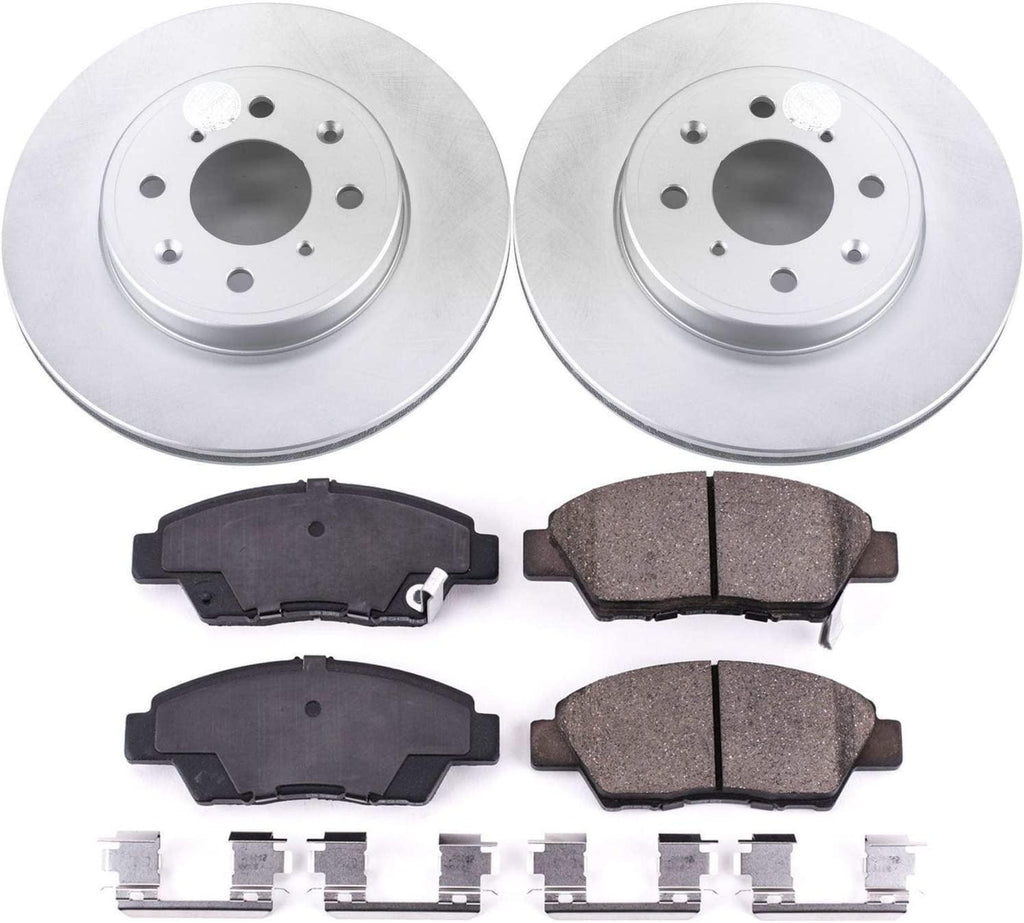 CRK7032 Coated Brake Rotor and Ceramic Brake Pads- Front