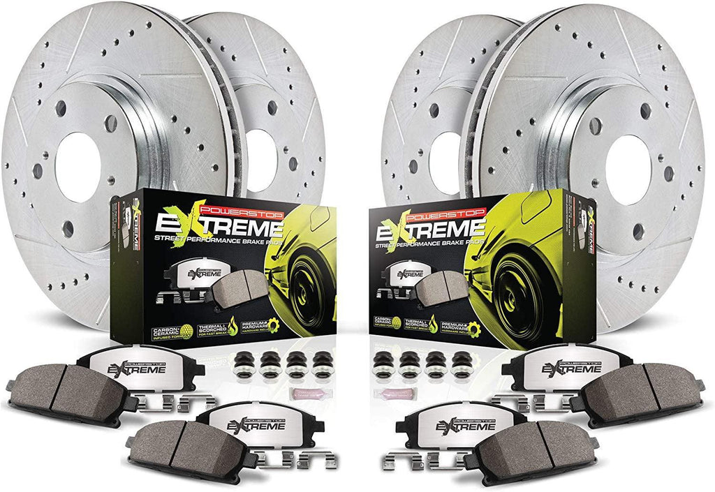 K8527-26 Front and Rear Z26 Street Warrior Brake Pad and Rotor Kit