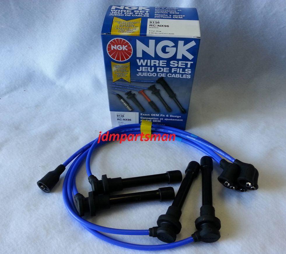 91-94 240SX S13 KA24DE NGK 2 STEP COLD PLUGS & WIRE KIT - NX96 / BKR7E11