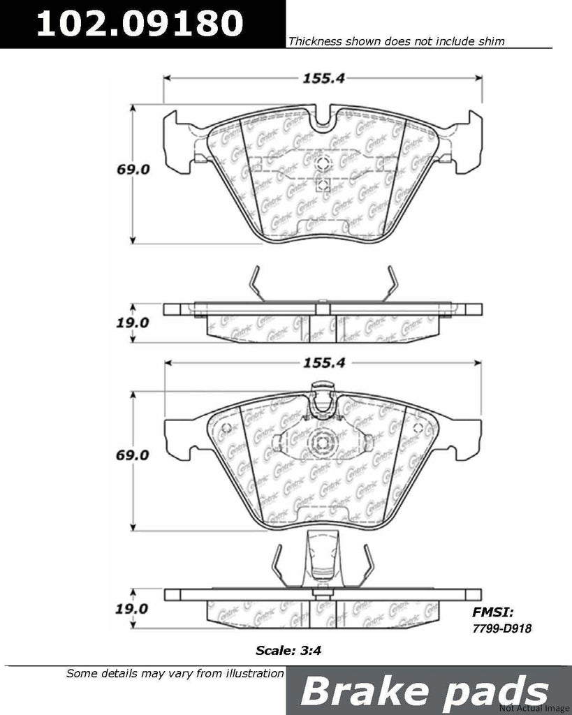 Centric Front Disc Brake Pad for BMW (102.09180)