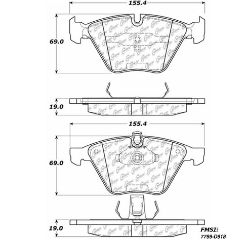 Centric Front Disc Brake Pad for BMW (102.09180)