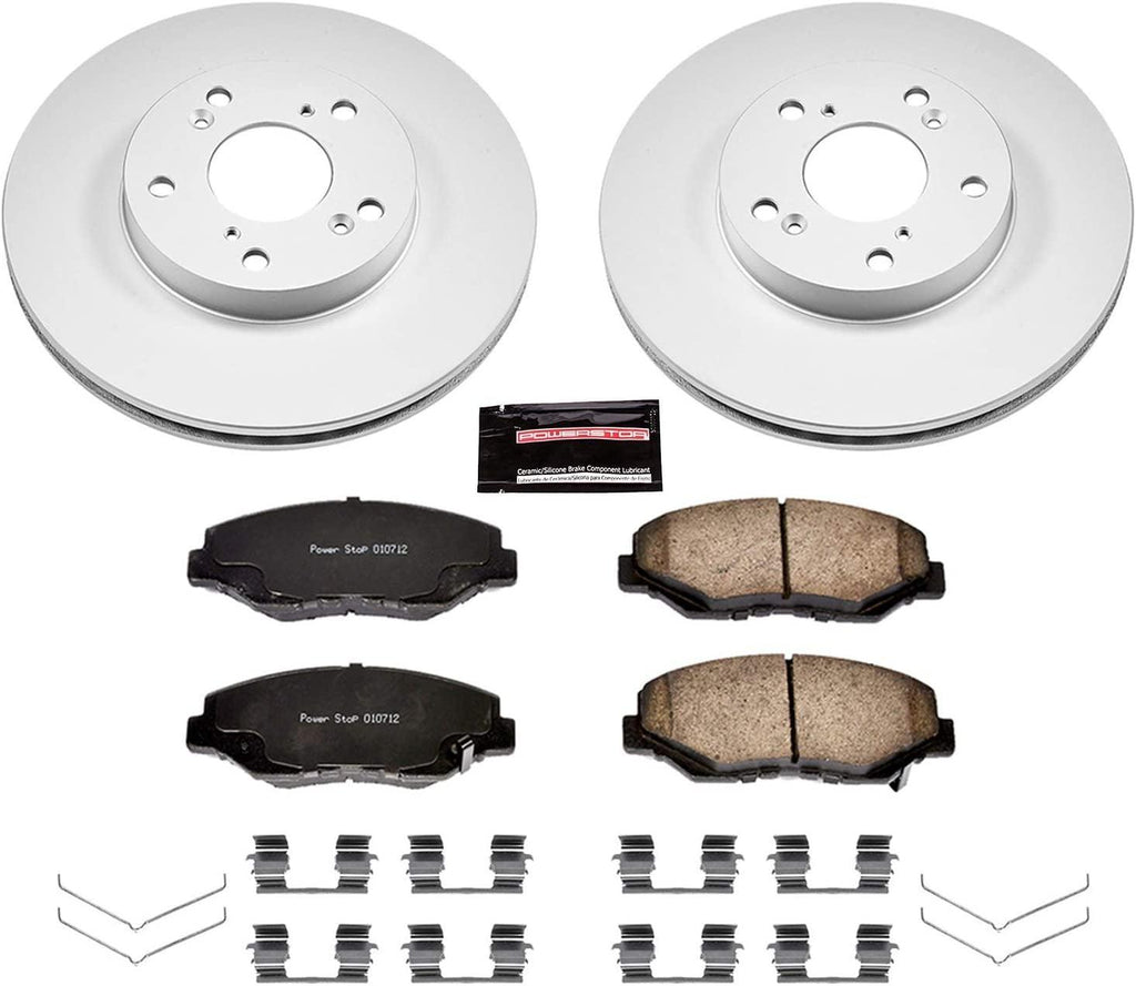CRK1043 Coated Brake Rotor & Ceramic Brake Pads- Front