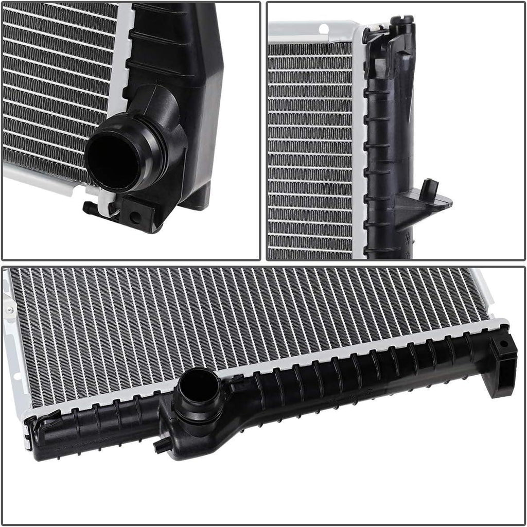 OEM-RA-2284 OE Style Aluminum Core Radiator Compatible with 99-06 BMW 525I / 528I / 530I / 545I, 25-9/16" W X 17-1/2" H X 1-5/8" D, 1-1/2" Inlet, 1-1/2" Outlet