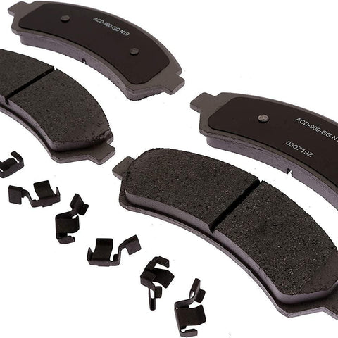 Silver 14D726CHF1 Ceramic Front Disc Brake Pad Set with Clips