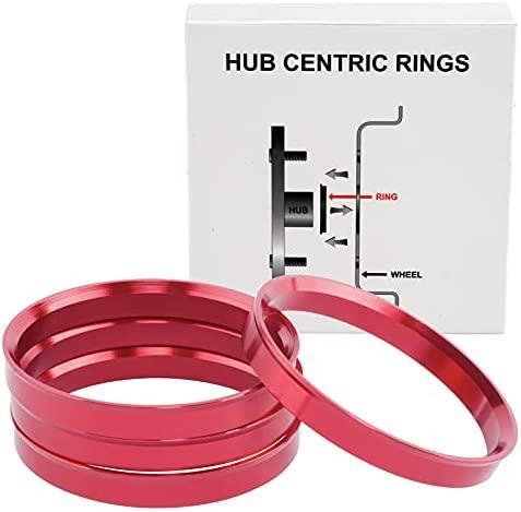 VLAOSCHI Red Alloy Aluminum Hub Centric Rings 106 to 110 - Performance Wheel Hubcentric Rings for 106mm Vehicle Hub with 110mm Center Bore Rims - Pack of 4