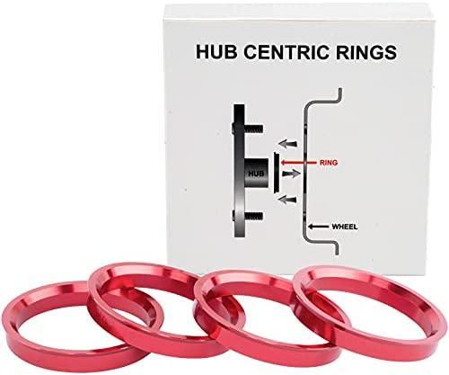 VLAOSCHI Red Alloy Aluminum Hub Centric Rings 106 to 110 - Performance Wheel Hubcentric Rings for 106mm Vehicle Hub with 110mm Center Bore Rims - Pack of 4
