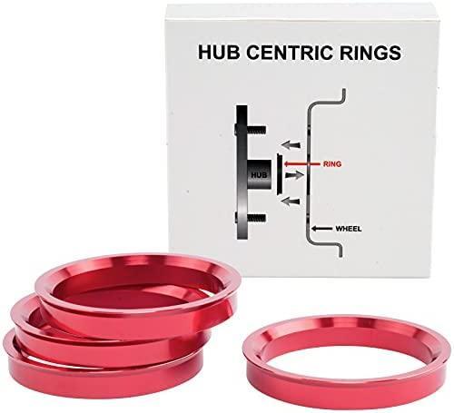 VLAOSCHI Red Alloy Aluminum Hub Centric Rings 106 to 110 - Performance Wheel Hubcentric Rings for 106mm Vehicle Hub with 110mm Center Bore Rims - Pack of 4