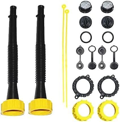 KP KOOL PRODUCTS Long Flexible Gas can spout- Gas can spout Replacement Old Style - Gas can Nozzle Replacement for 5 Gallon can - Old Style Kit with Vent Cap for Easy Flow of Fuel, Pack 3
