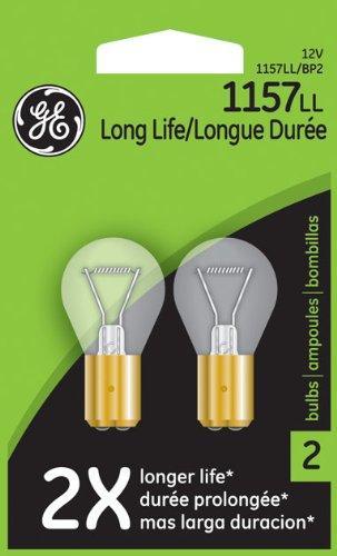 GE Lighting 1157LL/BP2 Automotive Stop, Turn Signal, Tail Light Long Life Miniature Bulb (23337) 2 Lamps per Blister