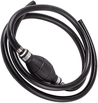 ZKer 6FT 1/4" (6mm) Nylon Braided Fuel Line with Primer Bulb Universal Marine Outboard Boat Fuel Hose Line Assembly Steel Hose Clamps Primer Bulb for Motor RVs