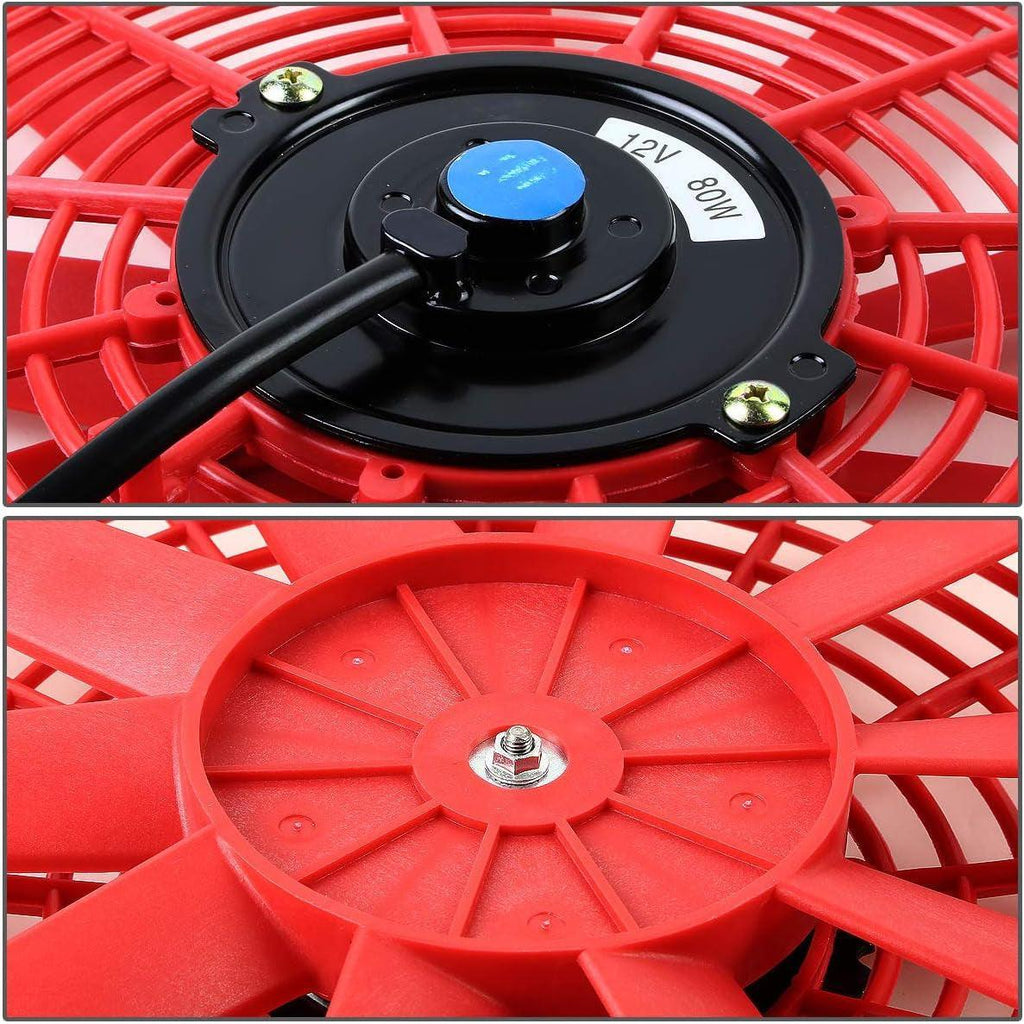 RAF-14-RD+FMK-X2 2Pcs 14" Inch Electric Radiator Cooling Fan Kit (Red)
