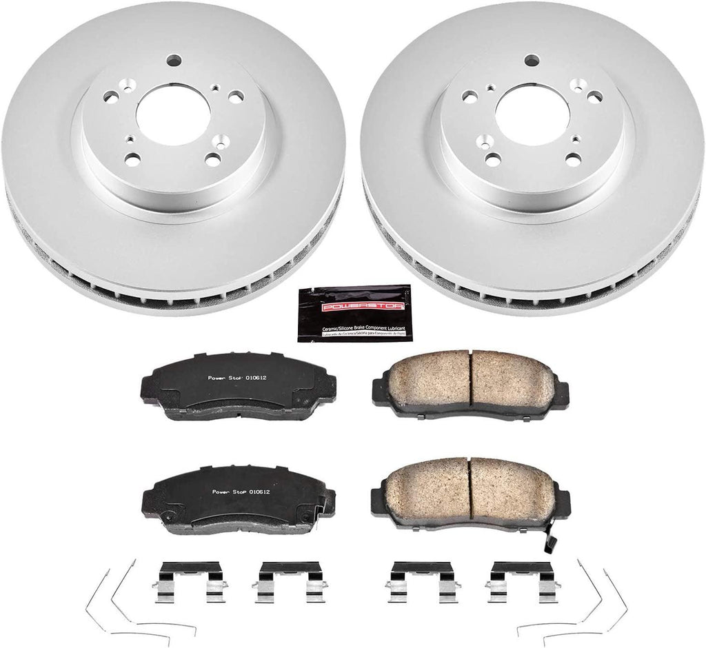 CRK5392 Coated Brake Rotor & Ceramic Brake Pads- Front