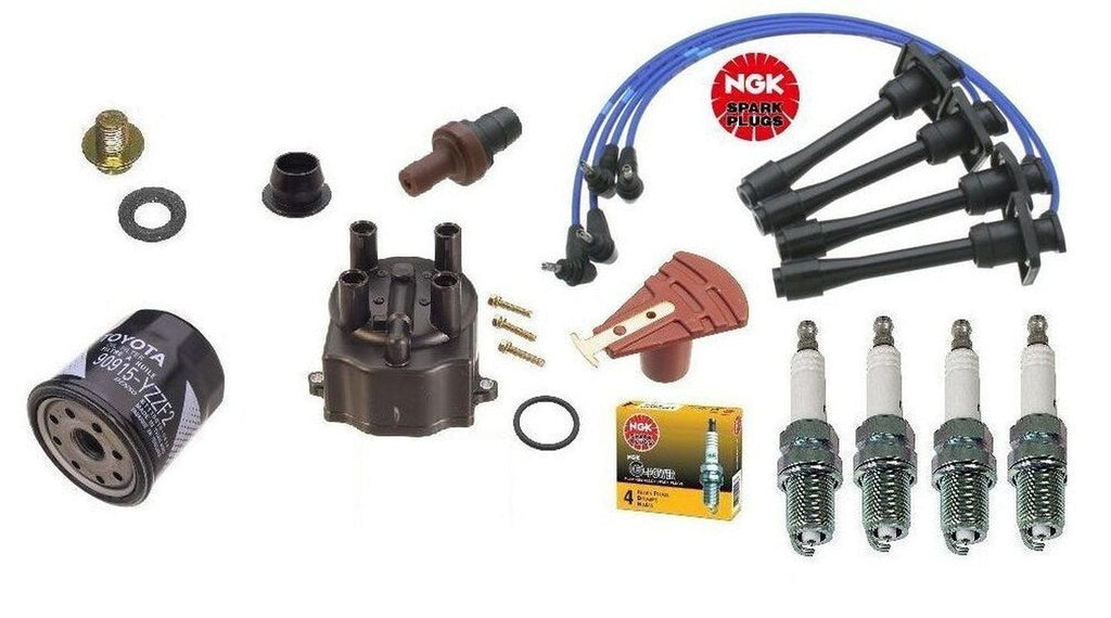 Toyota Corolla 1.6 1.8L Cap-Rotor-Ngk Wires-Platinum Spark Plug-Pcv-Filte