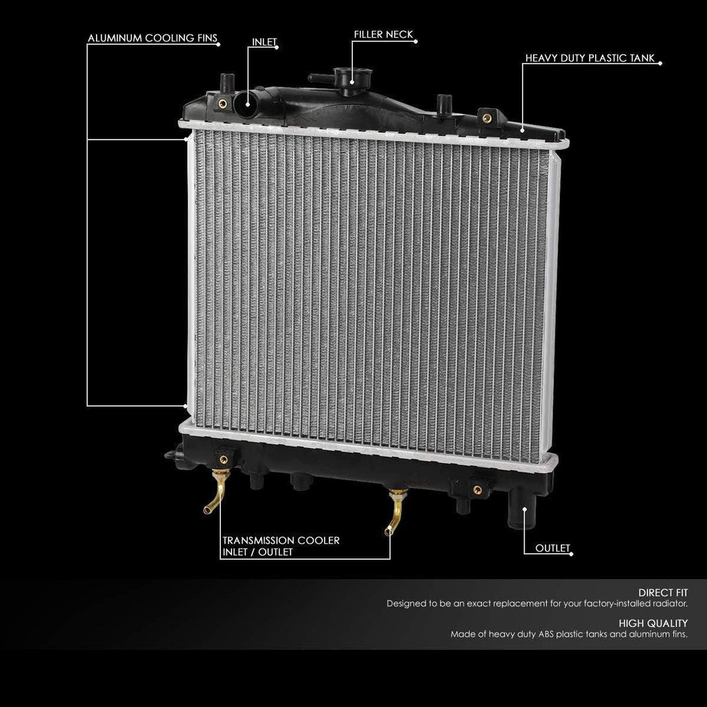 OEM-RA-263 1-Row Factory Style Aluminum Core Cooling Radiator Replacement Compatible with 88-93 Festiva at MT, 15-1/4" W X 12-11/16" H X 1" D